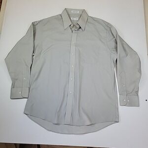 Pierre‎ Cardin Men's Lt Grey Dress Button Shirt Slim Fit Size L 16-16.5 32/33
